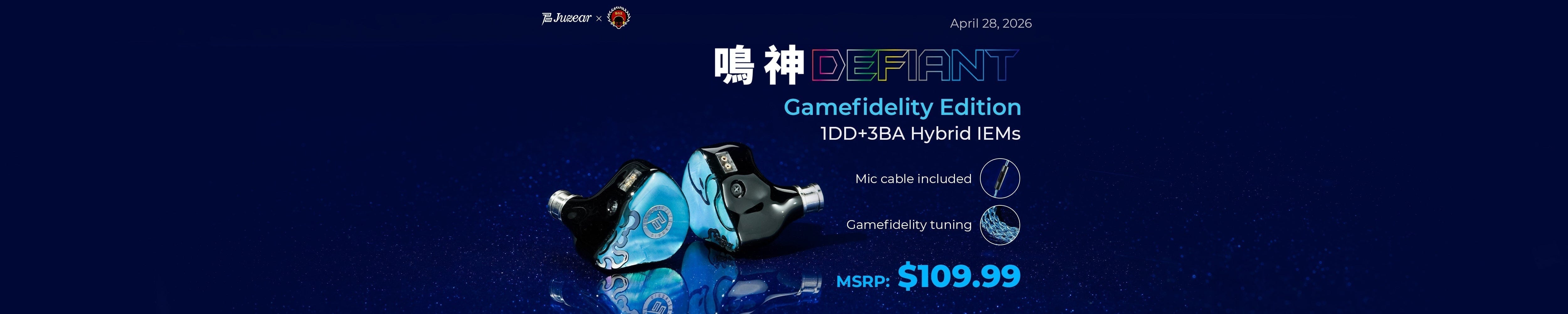 Juzear x Z Reviews Defiant Game Fidelity Edition 1DD+3BA Hybrid IEMs