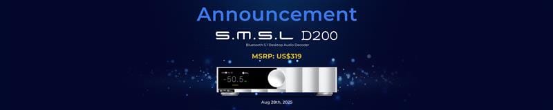SMSL Launches D200 ROHM BD34352EKV Bluetooth V5.1 Desktop DAC and Pre-Amplifier