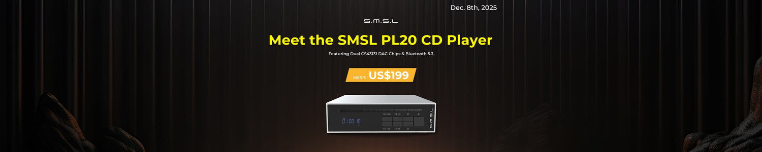 SMSL Presents PL20 High-Fidelity CD Player with Dual CS43131 DAC and One-Key CD Ripping Function