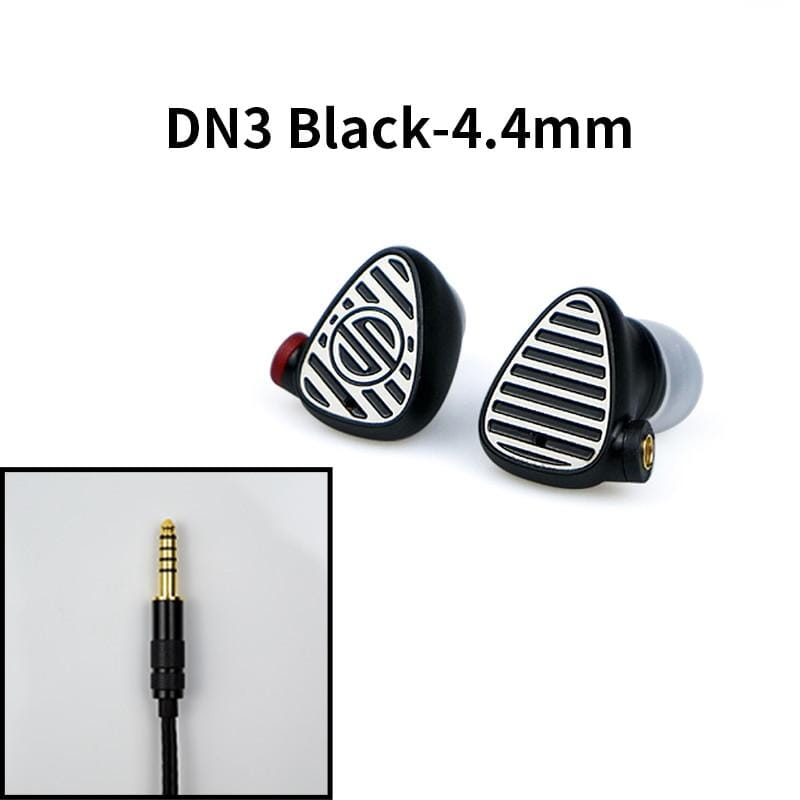 BGVP DN3 1 Dynamic 1 Balanced Armature Hybrid Drivers In-Ear Monitors Earphone HiFiGo Black 4.4mm no mic
