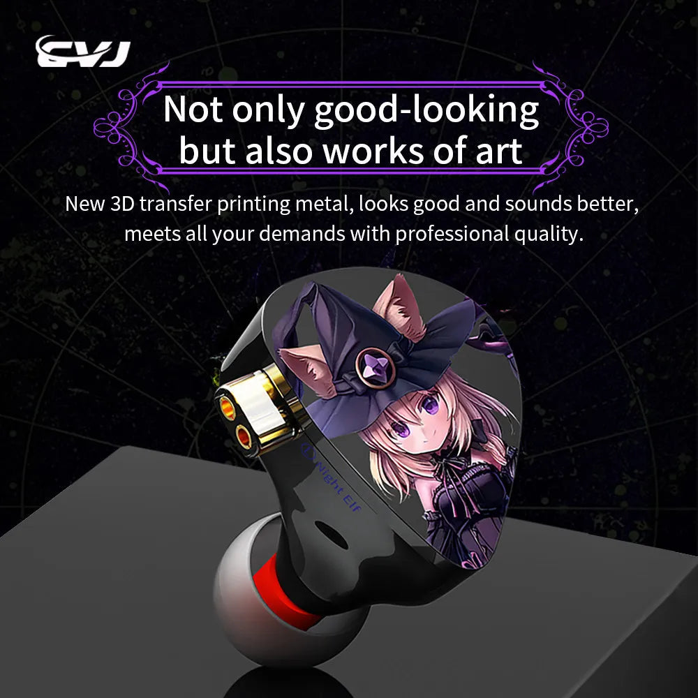 CVJ Night Elf 6mm+10mm Dual Dynamic+8mm Dynamic DLC IEMS HiFiGo