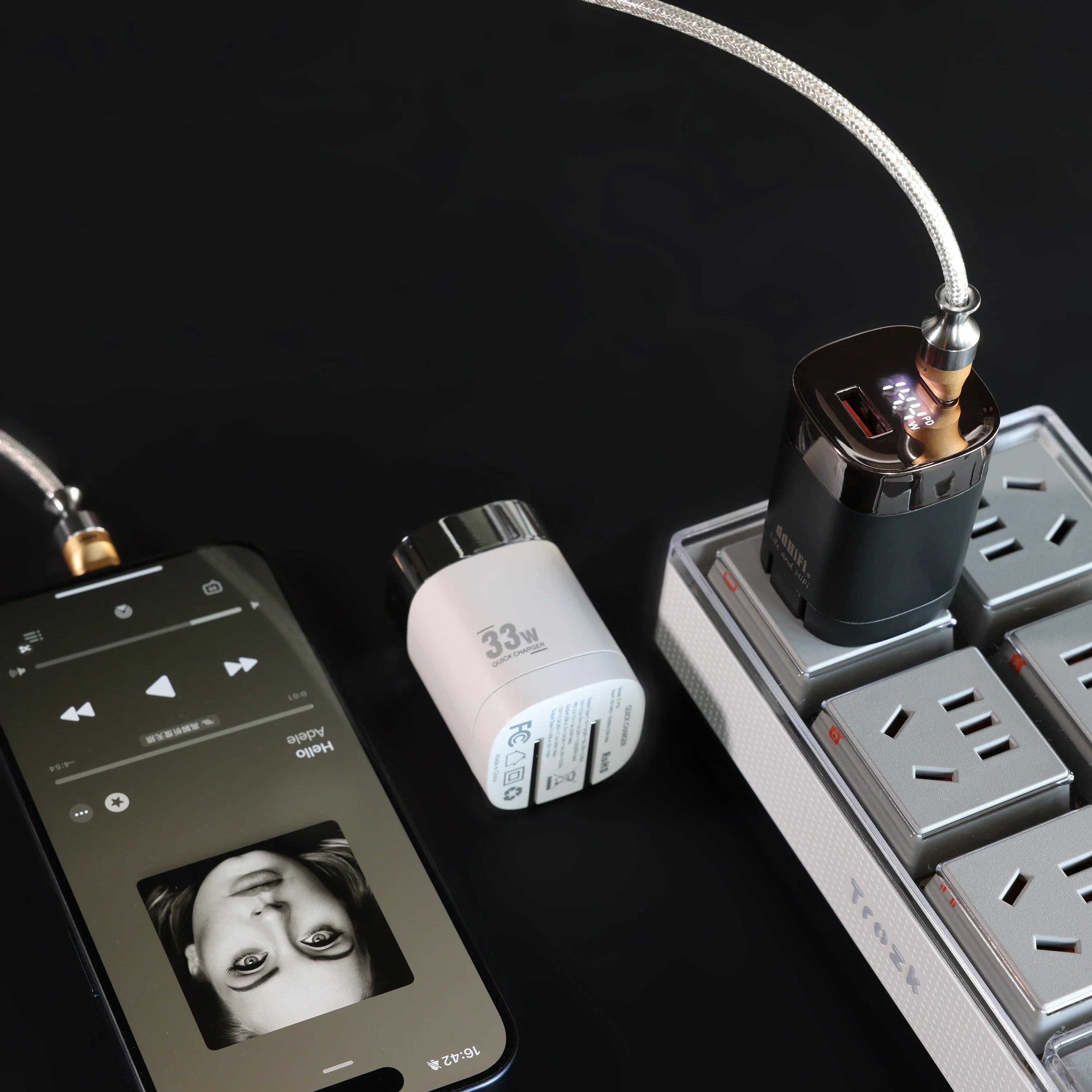 DD ddHiFi JT-P18 Fast-Charging Travel Charger Head Dual Ports USB-C USB-A Supports US Standard Only HiFiGo