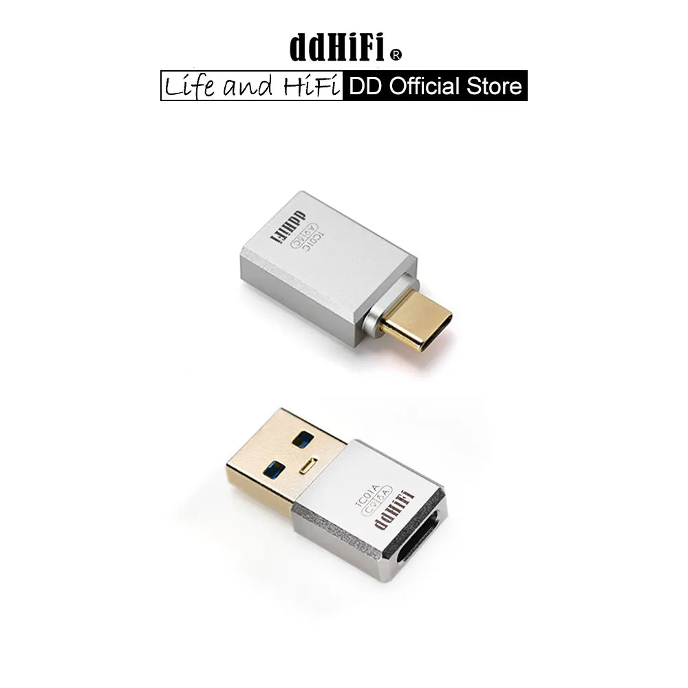 DD ddHiFi TC01A / TC01C High-Quality Gold-Plated USB-A to USB-C Converter HiFiGo
