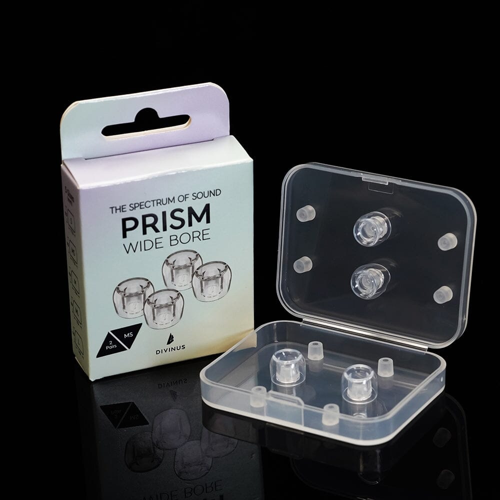 Divinus Prism Wide Bore LSR Eartips For 4-6mm Nozzle Divinus Prism Wide Bore 1 Pair (MS)