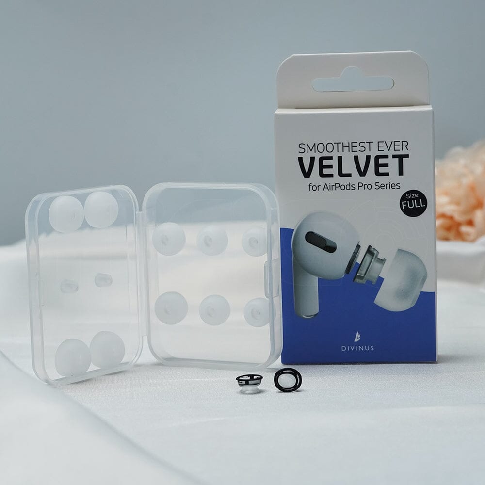 Divinus Velvet Eartips For AirPods Pro Series-APP For 3mm-5mm Nozzle HiFiGo Velvet APP-Full (5 Sizes-Per Size 1 Pair)