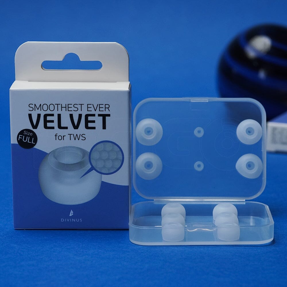 Divinus Velvet Eartips For TWS For 3mm-5mm Nozzle HiFiGo Velvet TWS-Full (5 Sizes-Per Size 1 Pair)