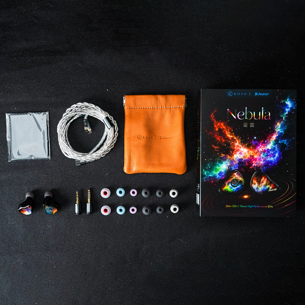 JUZEAR x KOTO POISE Series Nebula 1DD + 3BA + 1Planar Tribrid Drivers IEMs