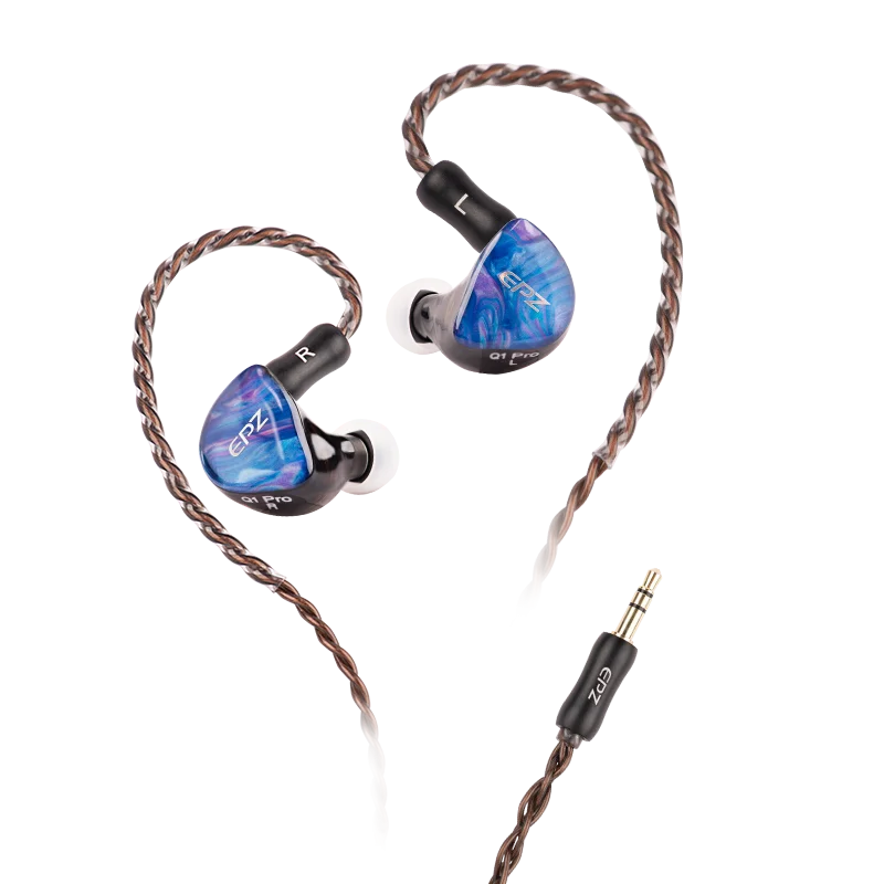 EPZ Q1 Pro/Q1Pro 10mm LCP+PU Composite Diaphragm HiFi In-Ear Earphones HiFiGo Q1Pro-Blue(No Mic)