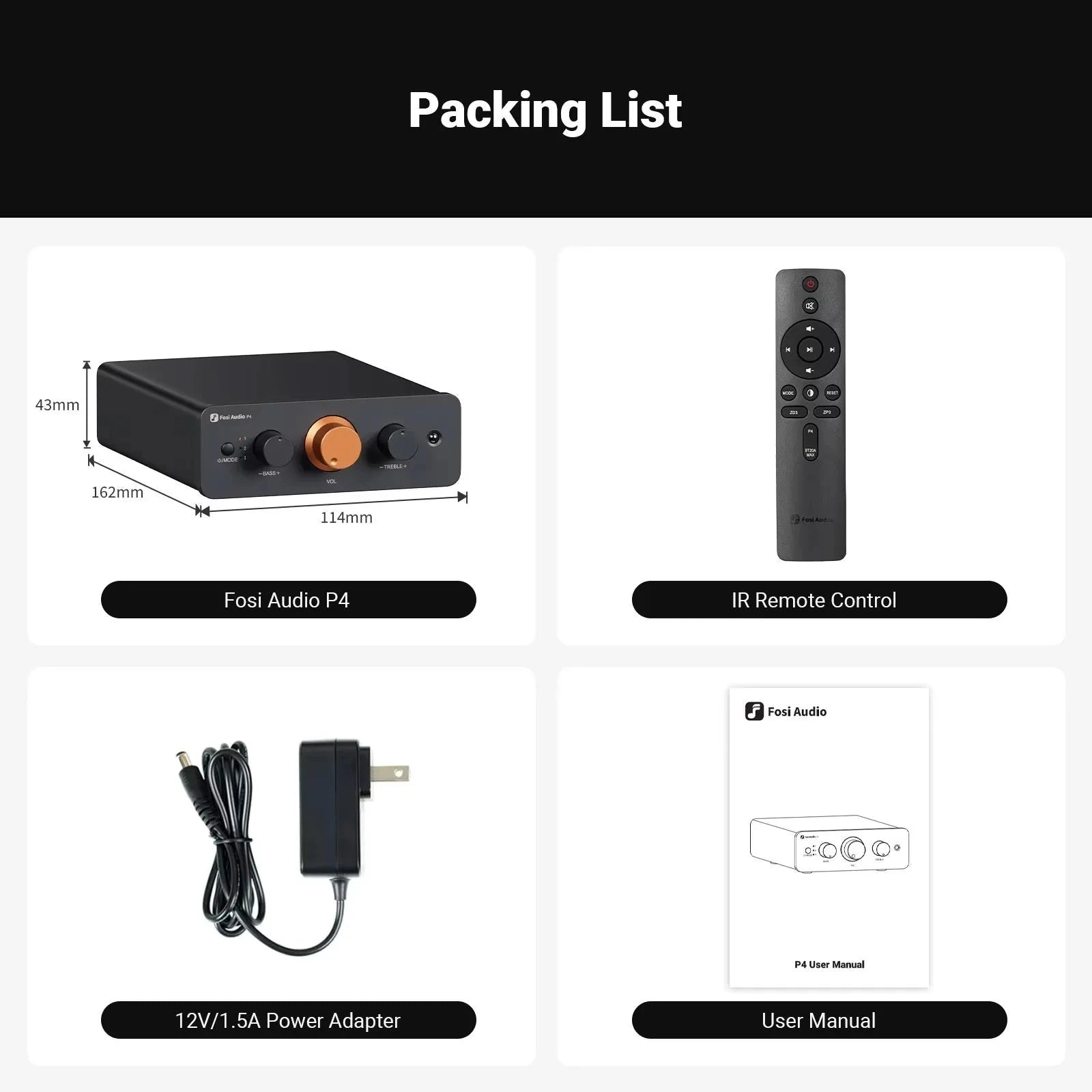 Fosi Audio P4 Mini Pre Amplifier Fosi Audio P4 US Plug