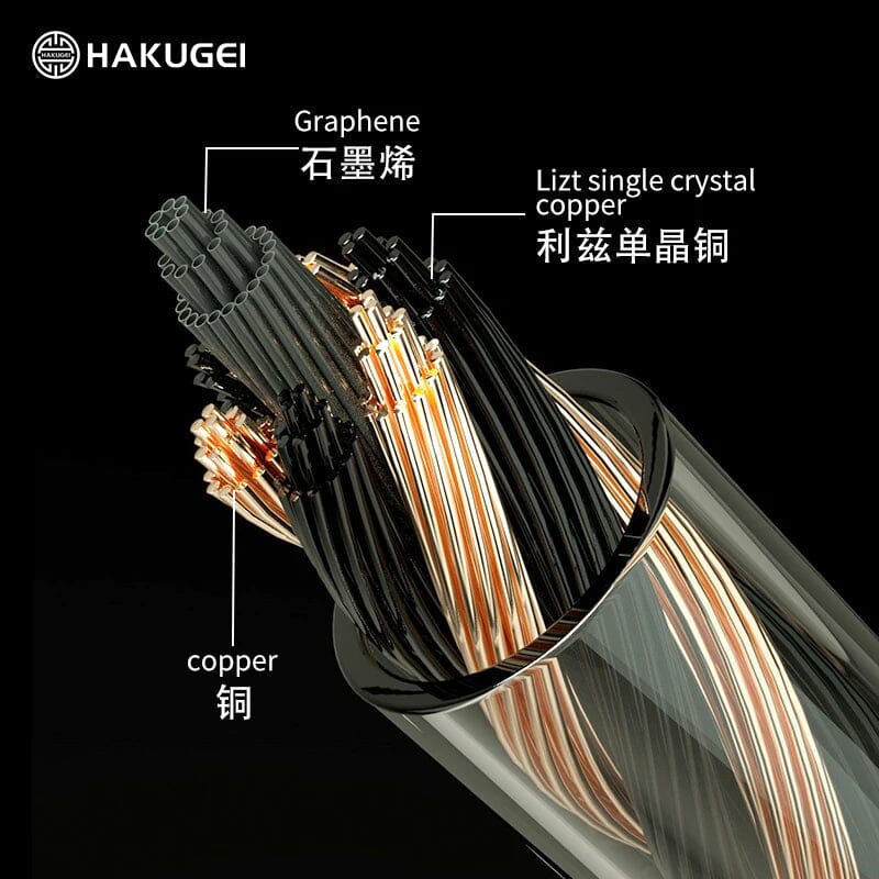 HAKUGEI Ancient Vine Graphene. Lizt 7N Single Crystal Copper Earphone Cable HiFiGo