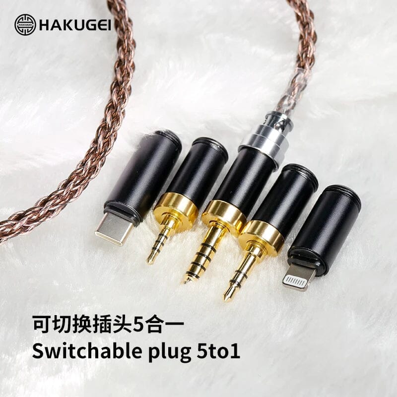 HAKUGEI Ancient Vine Graphene. Lizt 7N Single Crystal Copper Earphone Cable HiFiGo