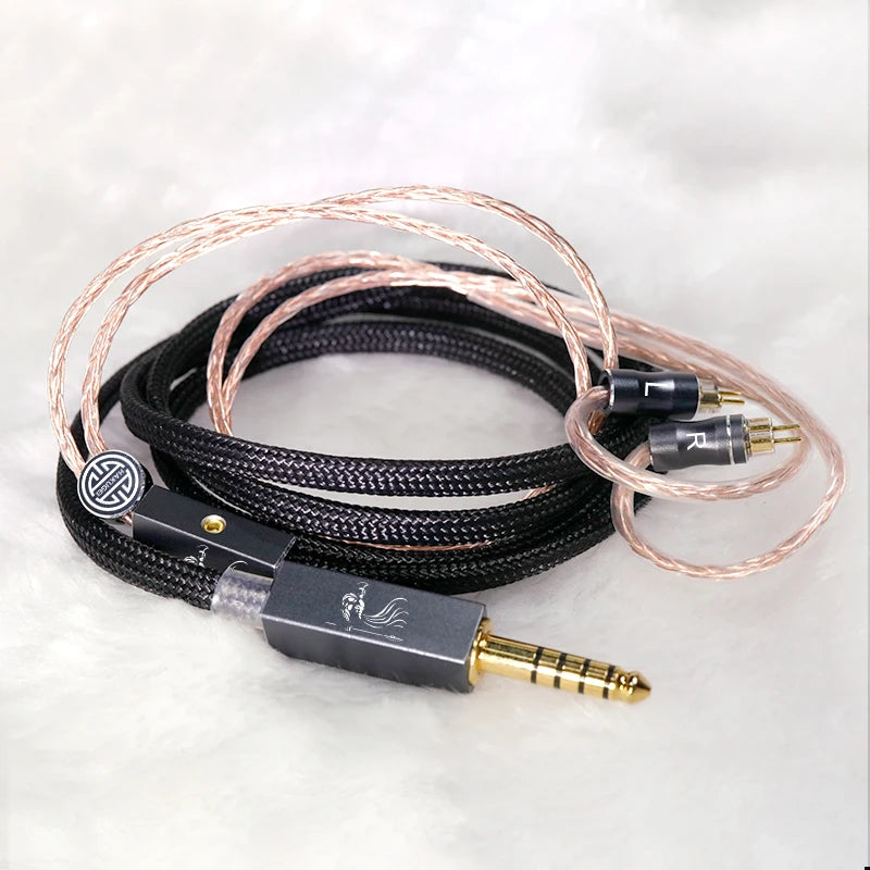 HAKUGEI Black Warrior 6N OCC Copper & Silver Plated Earphone Cable HiFiGo