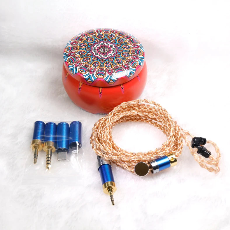 HAKUGEI Golden Rope 5N OCC Litz & Gold & Silver Plated Copper Earphone Cable HiFiGo