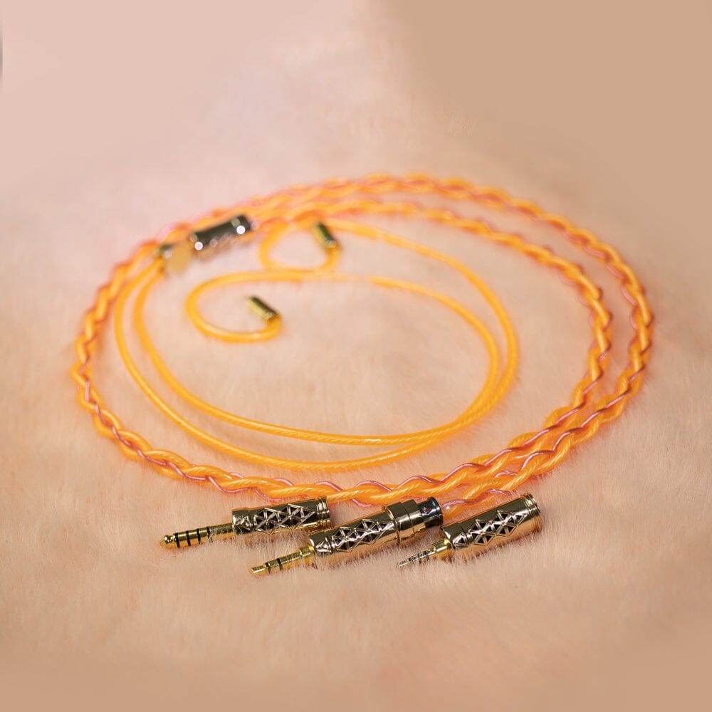 HAKUGEI Orange Rainbow Teflon Shielded Silver Plated TN OCC Ungrade Earphone Cable HiFiGo