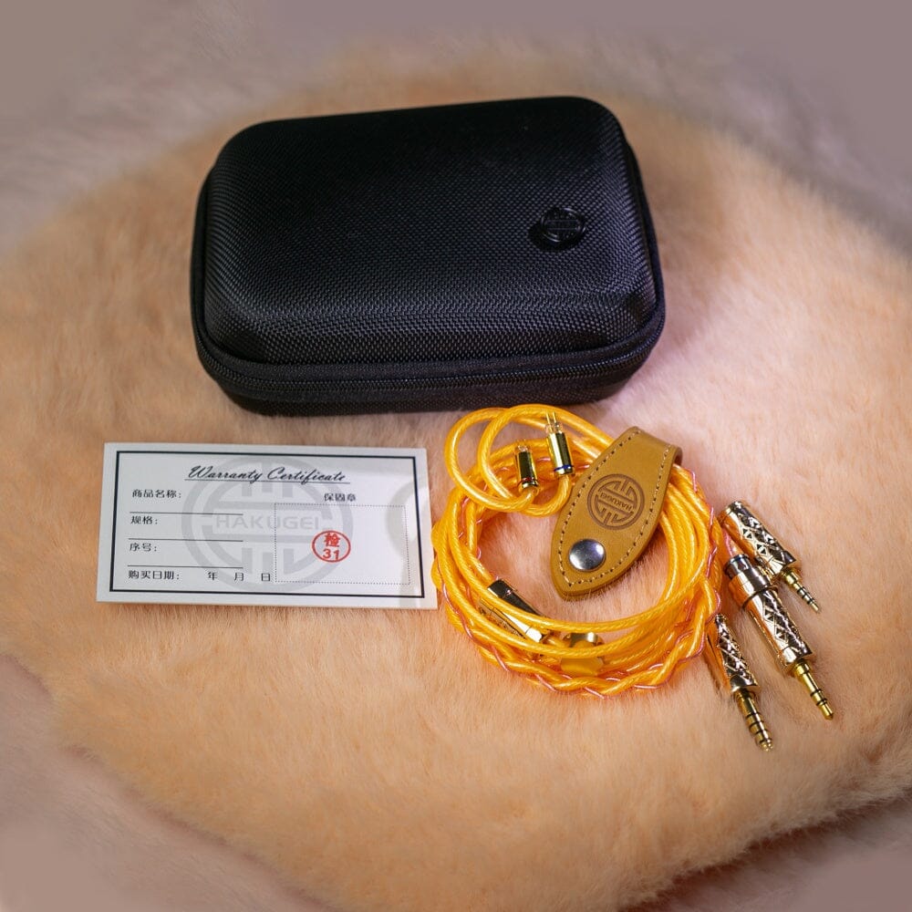 HAKUGEI Orange Rainbow Teflon Shielded Silver Plated TN OCC Ungrade Earphone Cable HiFiGo