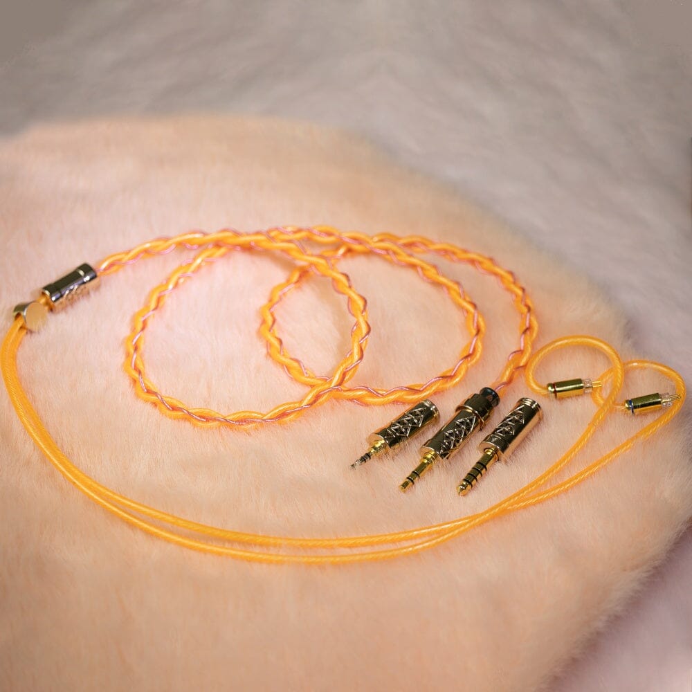 HAKUGEI Orange Rainbow Teflon Shielded Silver Plated TN OCC Ungrade Earphone Cable HiFiGo