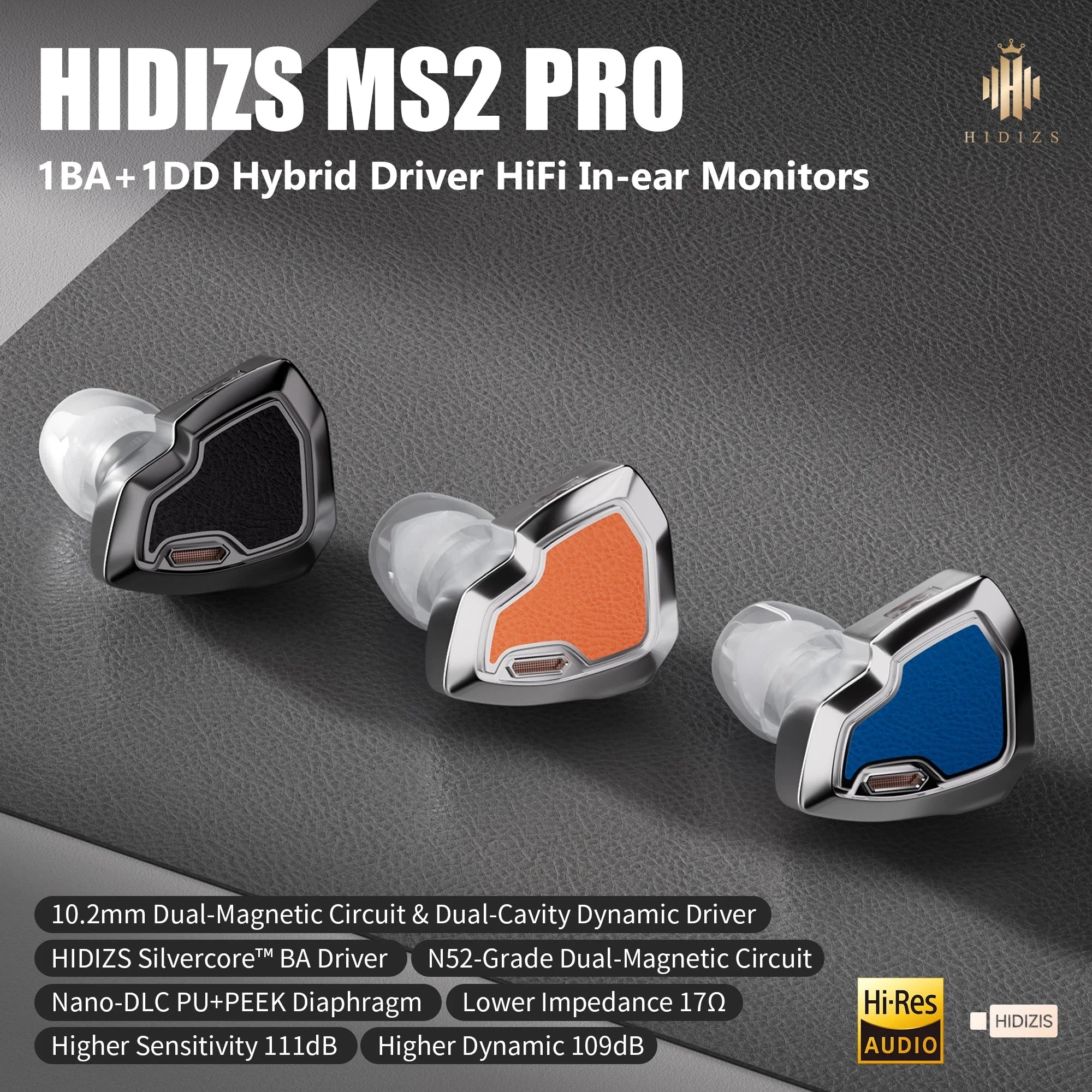 Hidizs MS2 PRO 1DD +1BA Hybrid Driver IEMs Hidizs