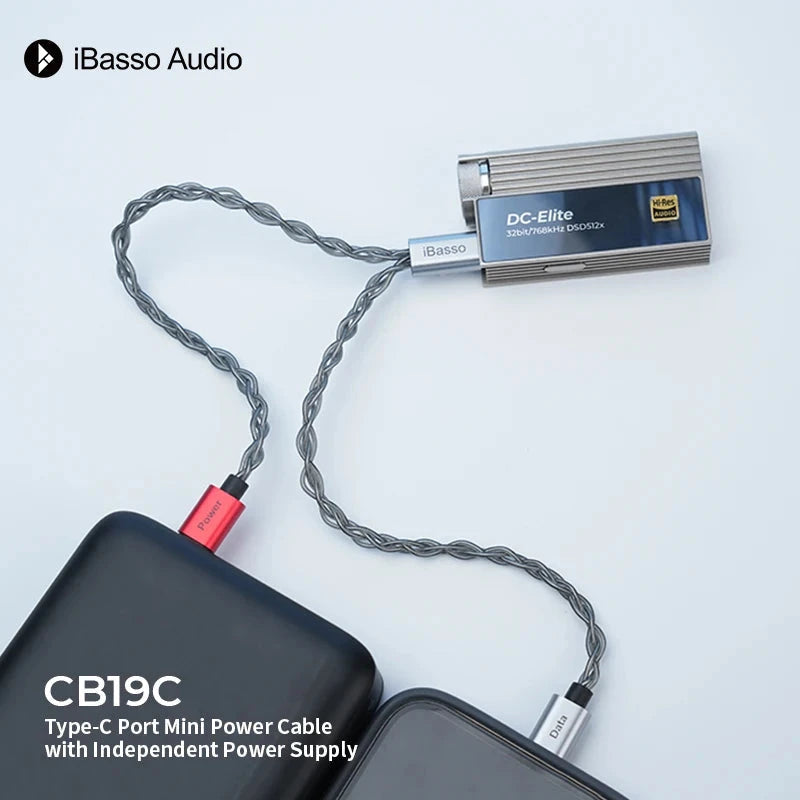 iBasso CB19C USB-C Cable Dongle Separate Power Cable Type-C TO C Support DAC Decoder HiFiGo