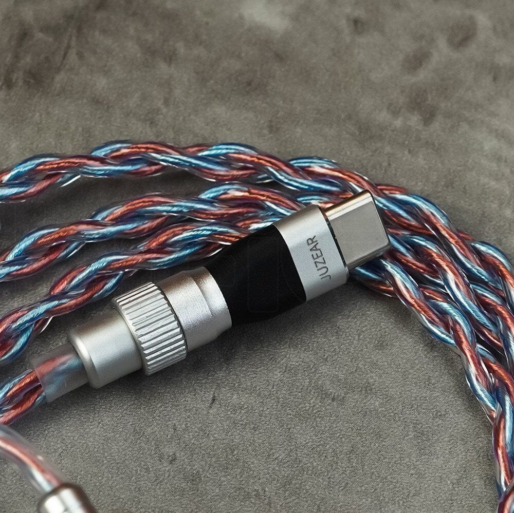 JUZEAR Flare 6N SPOCC+SCCW Hybrid Defiant Original Earphone Cable HiFiGo Flare+Type C Adapter