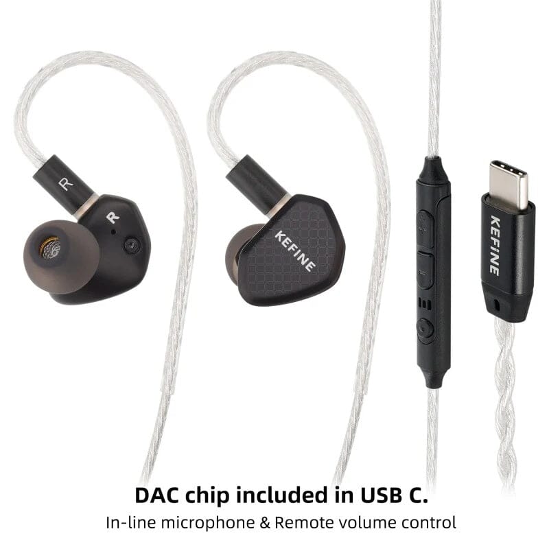 KEFINE Klean 10mm DLC Diaphragm Dynamic Driver IEM HiFiGo Klean-Type C with Mic