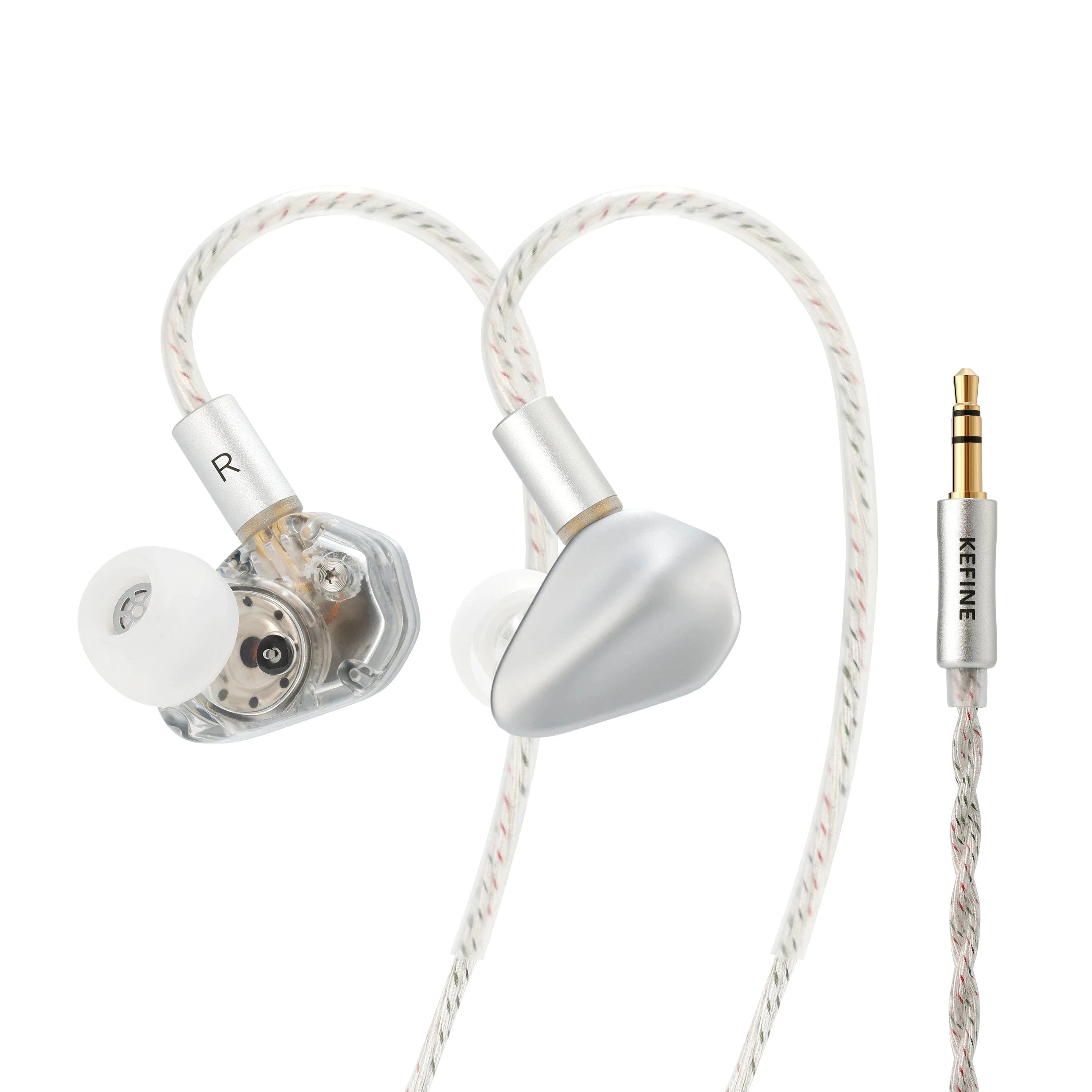 KEFINE Loric 10mm Dynamic Driver In-Ear Monitors KEFINE Loric Silver 3.5mm no Mic