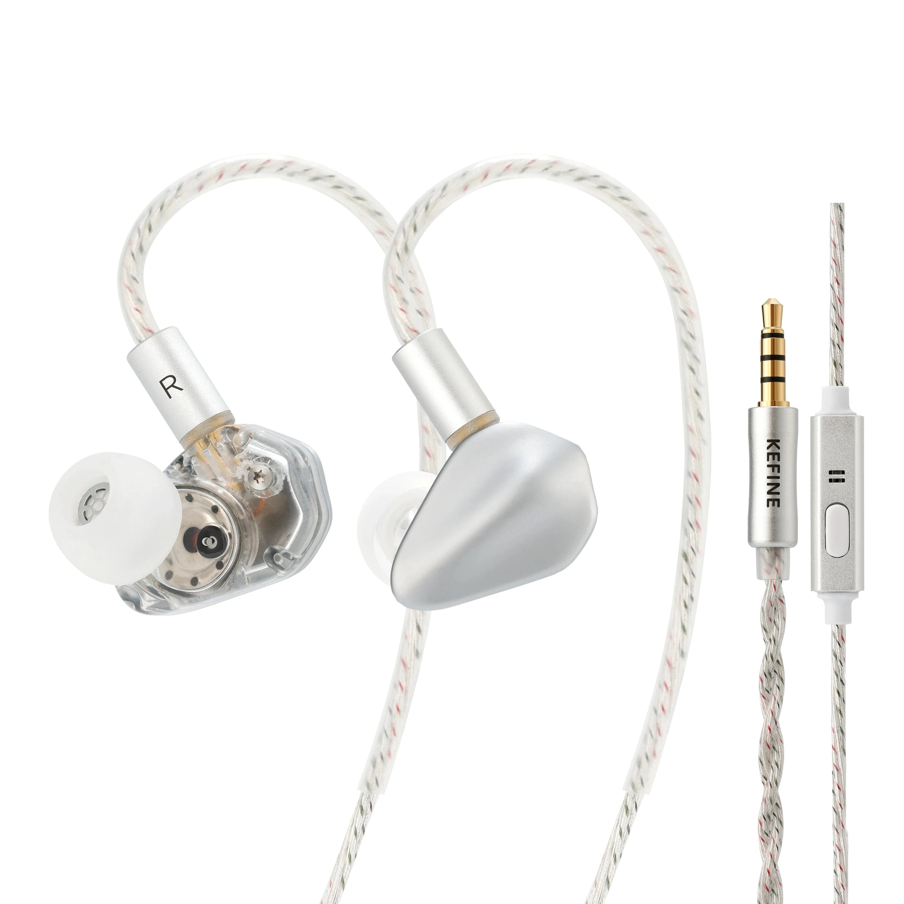 KEFINE Loric 10mm Dynamic Driver In-Ear Monitors KEFINE Loric Silver 3.5mm with Mic