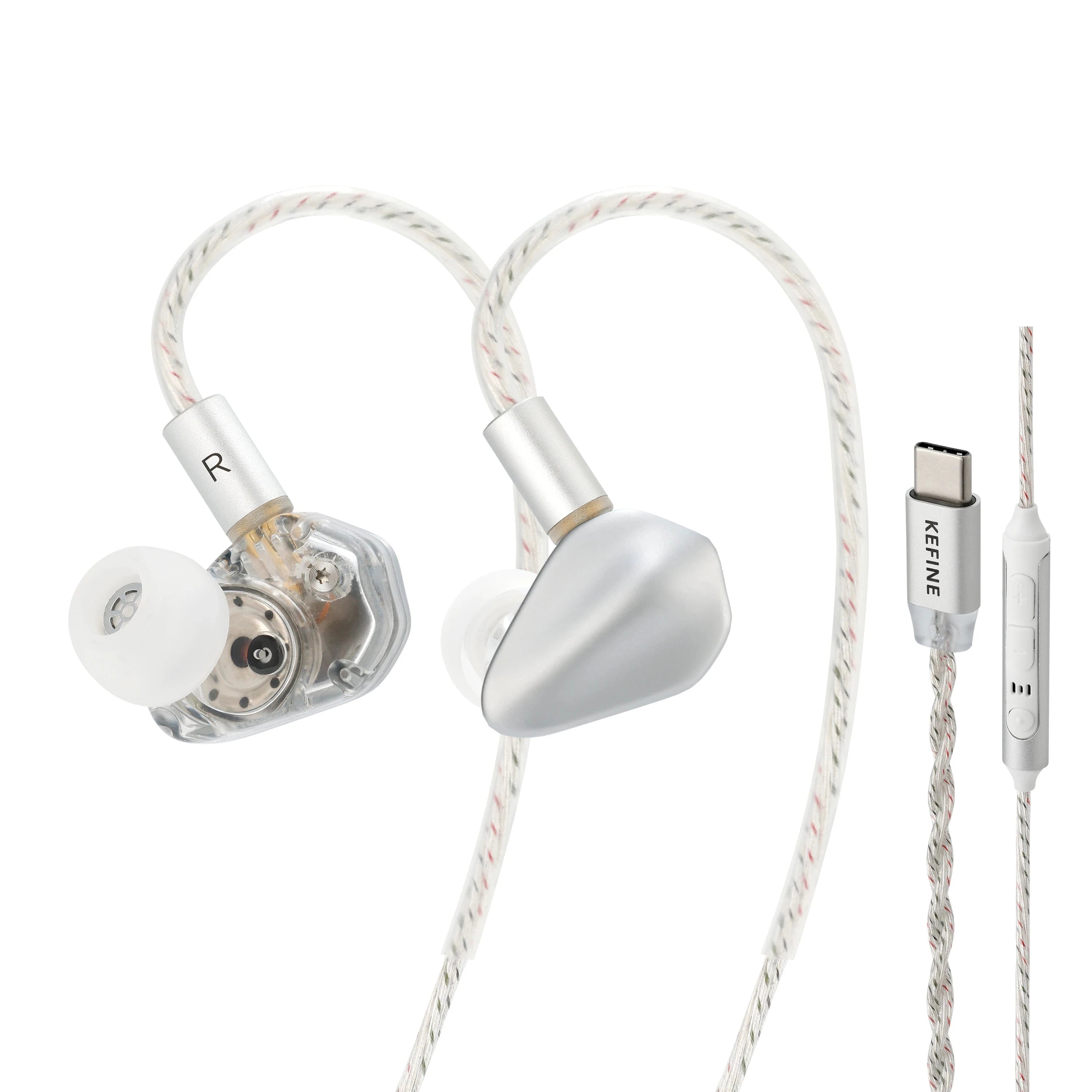 KEFINE Loric 10mm Dynamic Driver In-Ear Monitors KEFINE Loric Silver USB-C with Mic
