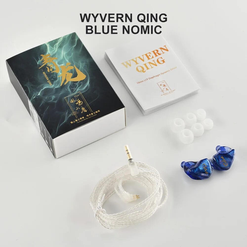 Kinera Celest Wyvern Qing 10mm Dynamic Driver In-Ear Earphone HiFiGo Wyvern Qing Blue-No Mic