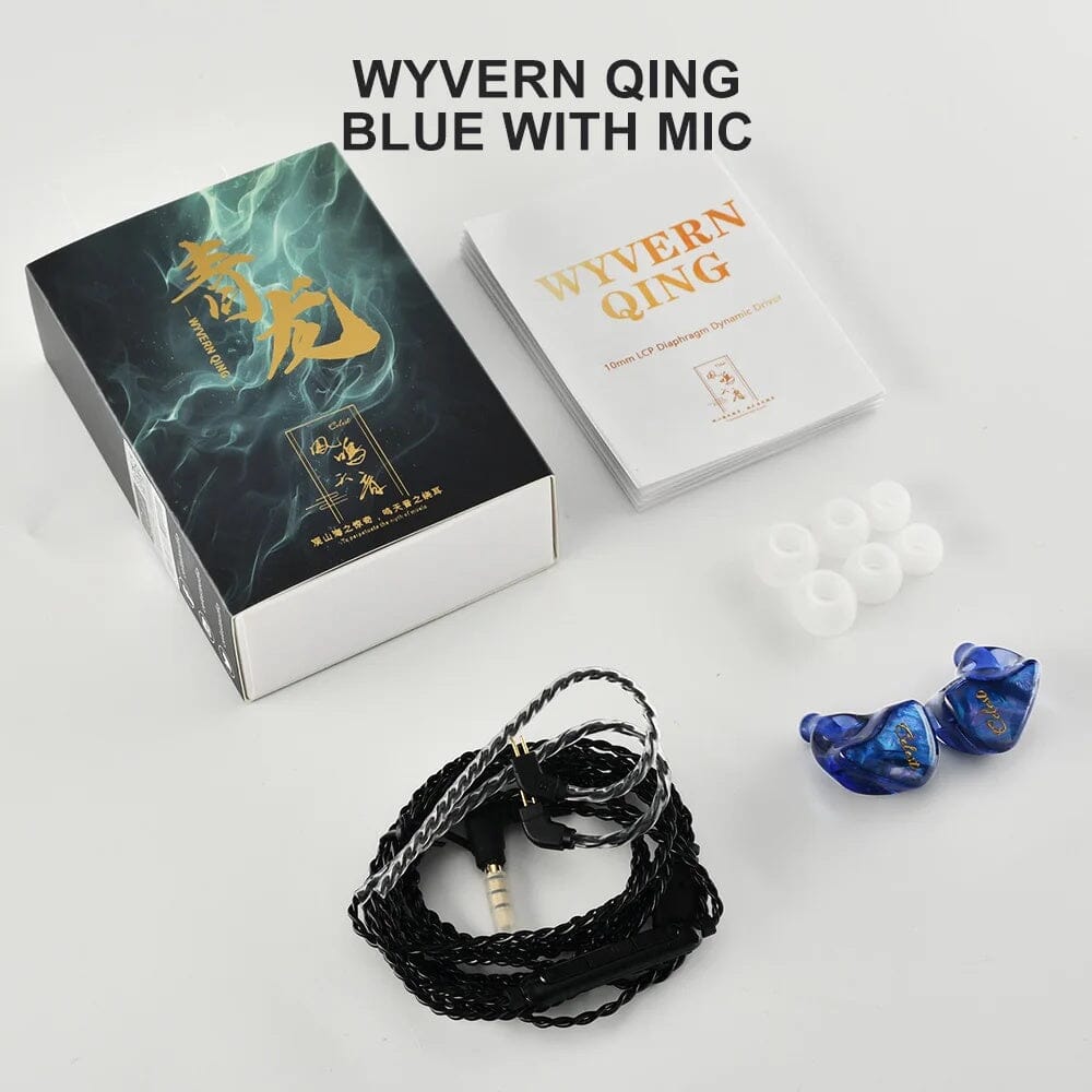 Kinera Celest Wyvern Qing 10mm Dynamic Driver In-Ear Earphone HiFiGo Wyvern Qing Blue-With Mic