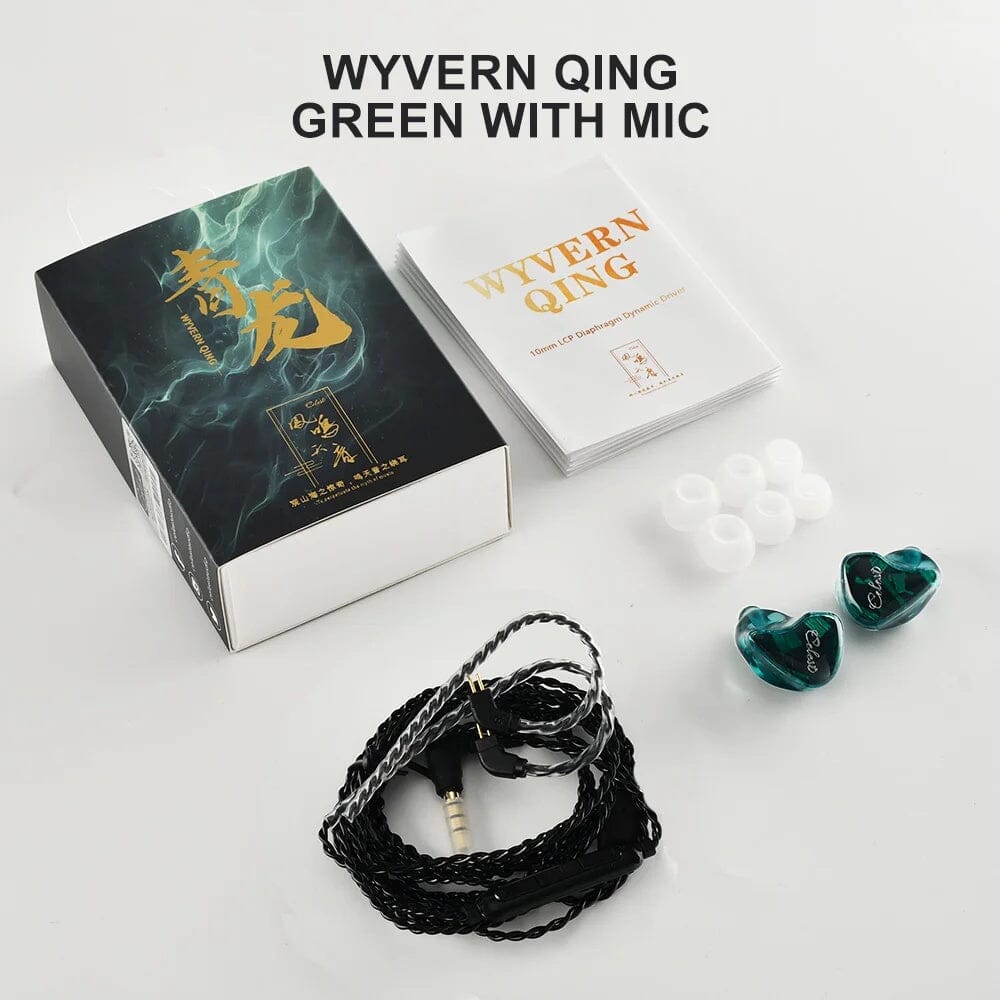 Kinera Celest Wyvern Qing 10mm Dynamic Driver In-Ear Earphone HiFiGo Wyvern Qing Green-With Mic