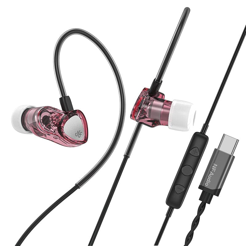 NF Audio RA05 6mm High-Magnetic Micro Dynamic Driver In-Ear Earphones HiFiGo RA05-Pink