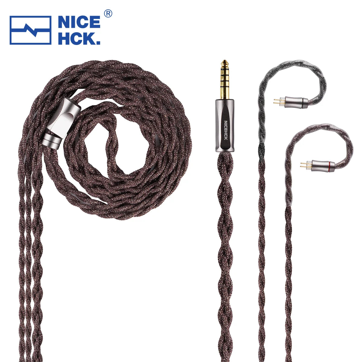 NiceHCK ChocJam 7N Silver Plated OCC+Silver Plated Critically Annealed Copper IEM Cable HiFiGo OFC 4.4mm to 2Pin