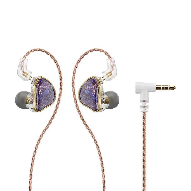 NiceHCK DB2 1DD+1BA Dual Hybrid Driver In-Ear Monitors HiFiGo DB2-Purple-No Mic