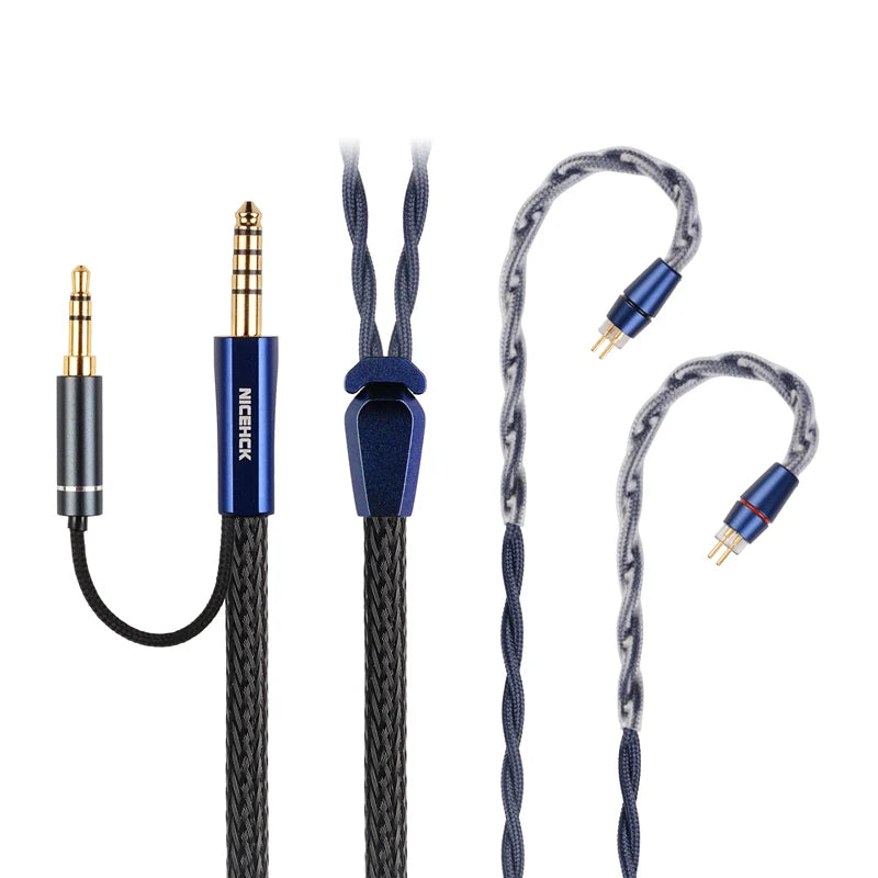 NiceHCK DualDragon 8N OCC+Microalloy Dual Plugs Earphone Cable HiFiGo 3.5mm+4.4mm-0.78 2Pin