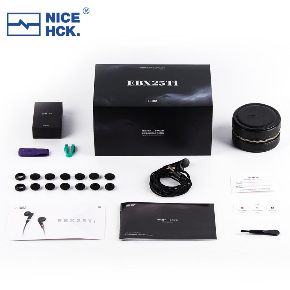 NiceHCK EBX25Ti Flagship Titanium 14.2mm Dynamic Driver Earbuds HiFiGo