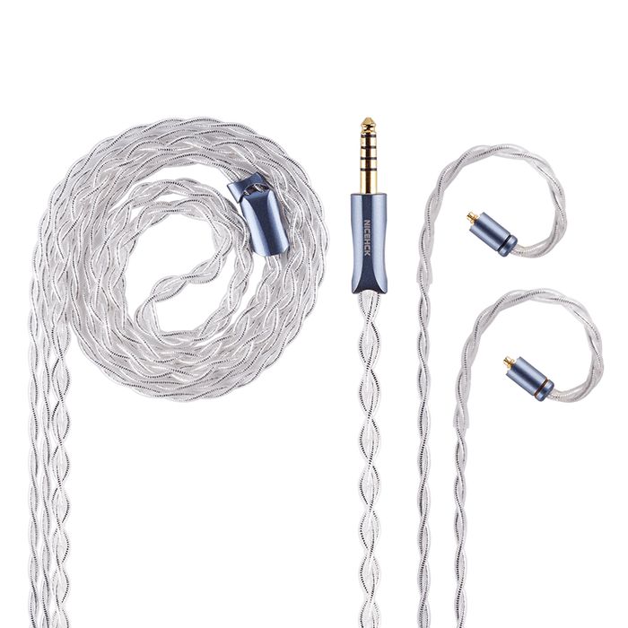 NiceHCK GalaxyLab 7N 9µm Silver Foil Plated OCC + Silver Plated Induction Annealing Copper Cable HiFiGo 4.4mm to MMCX 