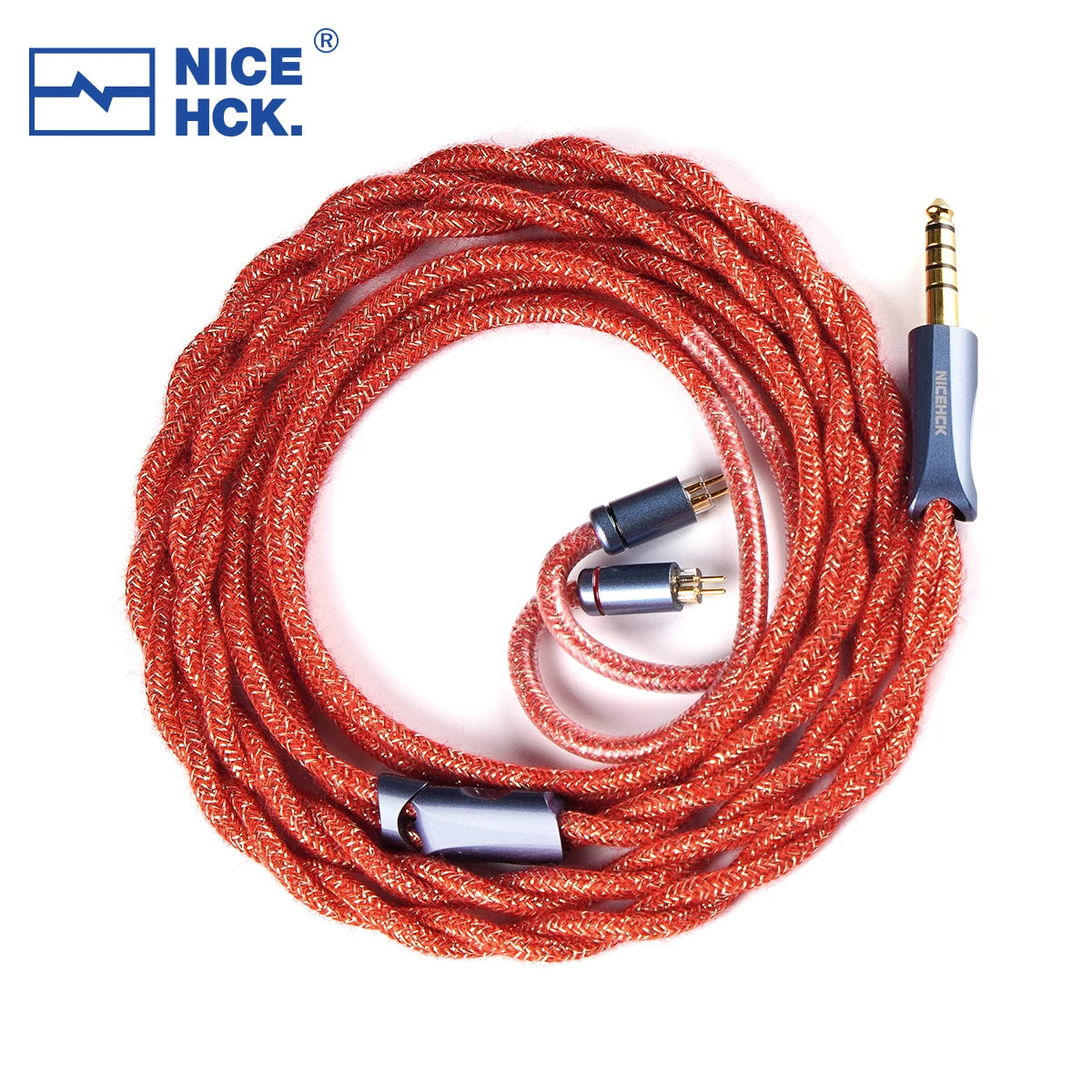 NiceHCK RedGod Gold Silver Alloy+Silver Plated Copper Platinum Alloy Flagship Cable HiFiGo