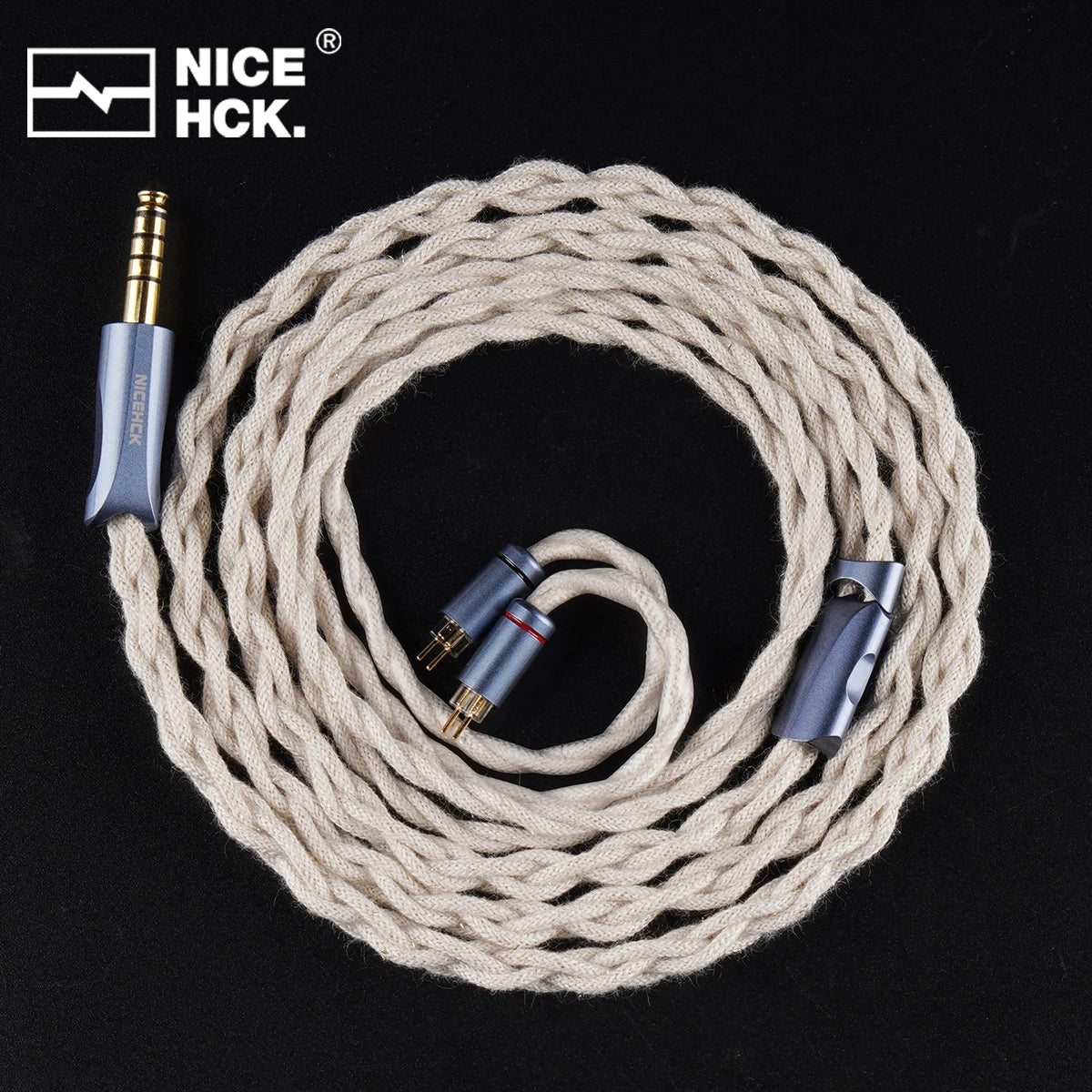 NiceHCK WabiZone 7N OCC+5N Single Crystal Silver HiFi IEM Cable HiFiGo