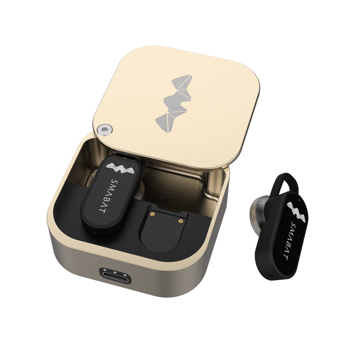 Smabat S2 Pro 14.2mm Beryllium-Plated Diaphragm TWS Earbuds HiFiGo S2 Pro with Champagne charging case