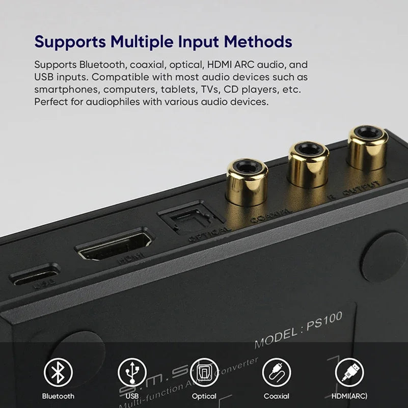 SMSL PS100 ES9023 DAC Multifunctional Audio Converter HiFiGo