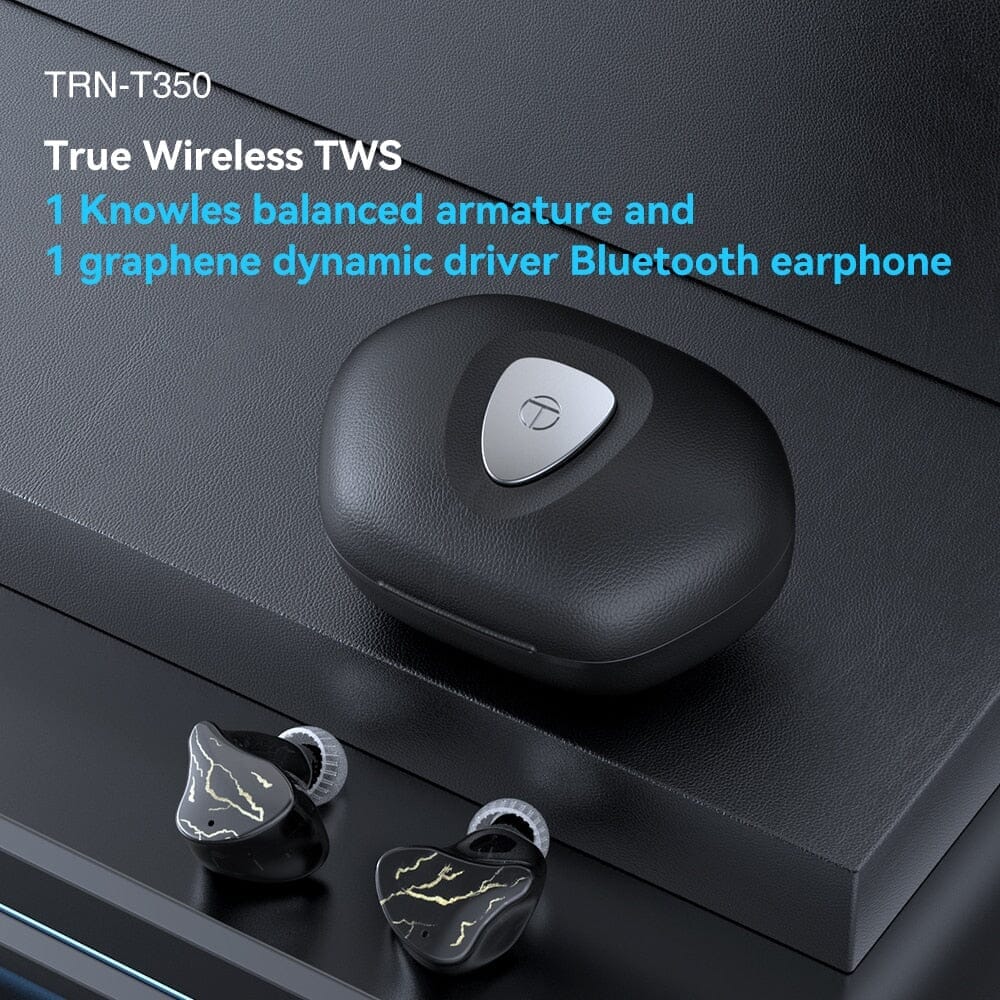 TRN T350 1BA+1DD True Wireless 5.3 Bluetooth-Compatible Bass In-Ear Earbud TWS Earbuds HiFiGo