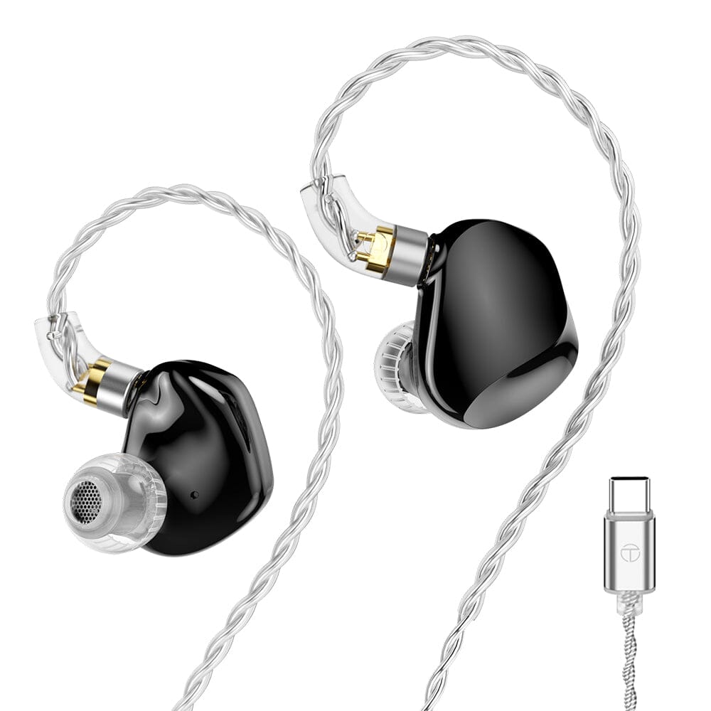 TRN VX Pro+ 1DD+8BA Hybrid In-Ear Earphones HiFiGo Type c Black-mic