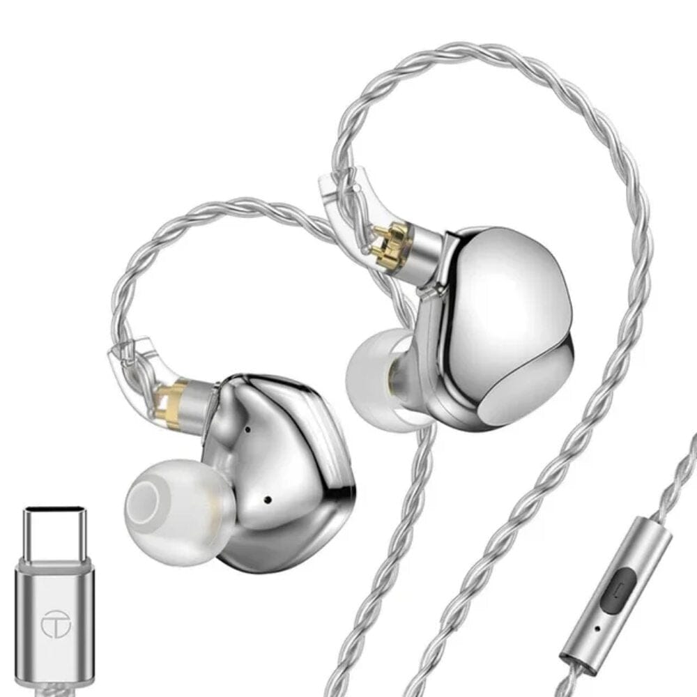 TRN VX Pro 9 Drivers Flagship Hybrid In-Ear Monitor HiFiGo Silver Type-C Mic