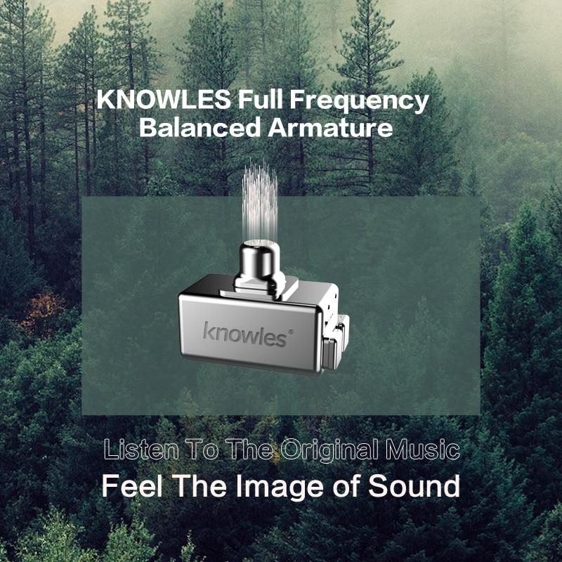 AUDIOSENSE DT100 Knowles Single Balanced Armature Earphones IEMs HiFiGo