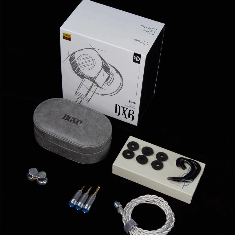 Bgvp DX6 In-Ear Monitor MMCX Bass Metalen Oortelefoon Platte Kop Stekker Earbud HiFiGo