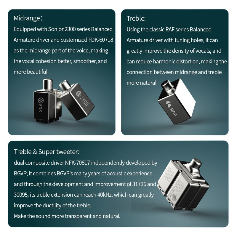 BGVP NS10 8BA+2DD Hybrid Driver In-Ear Monitors IEMs HiFiGo