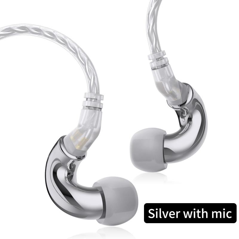 BLON BL mini 6mm Dynamic Driver In Ear Earphone IEM HiFiGo Silver with mic