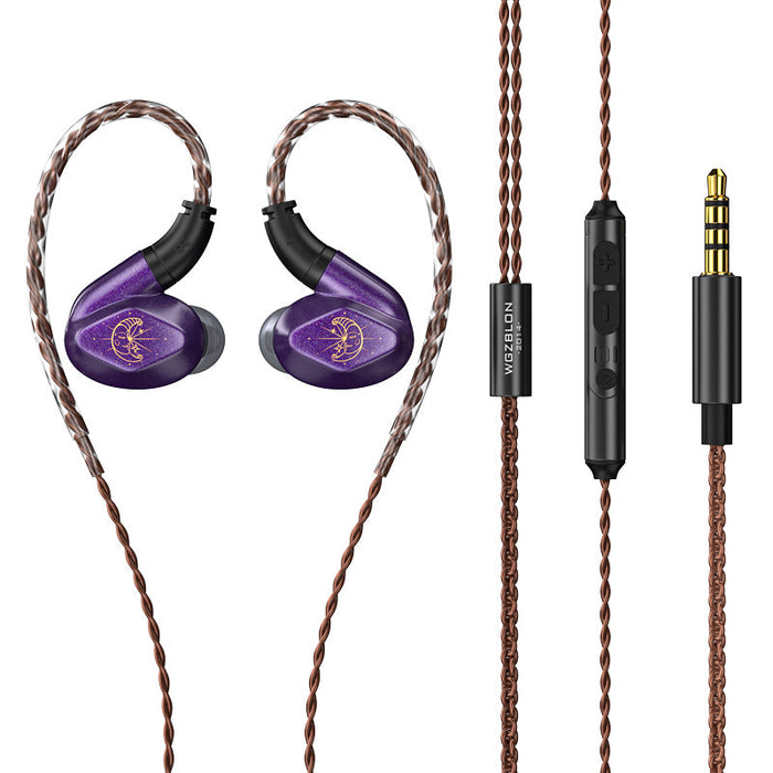 BLON Z200 HiFi 10mm Carbon Diaphragm Driver In-Ear Earphones HiFiGo Purple With Mic 