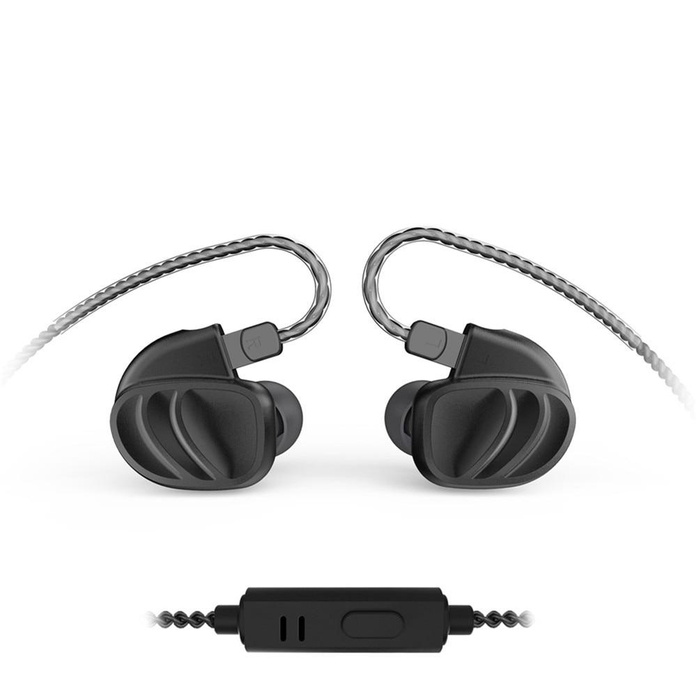 BQEYZ KC2 2BA+2DD Quad Drivers Hybrid In Ear Earphones HiFiGo Black mic