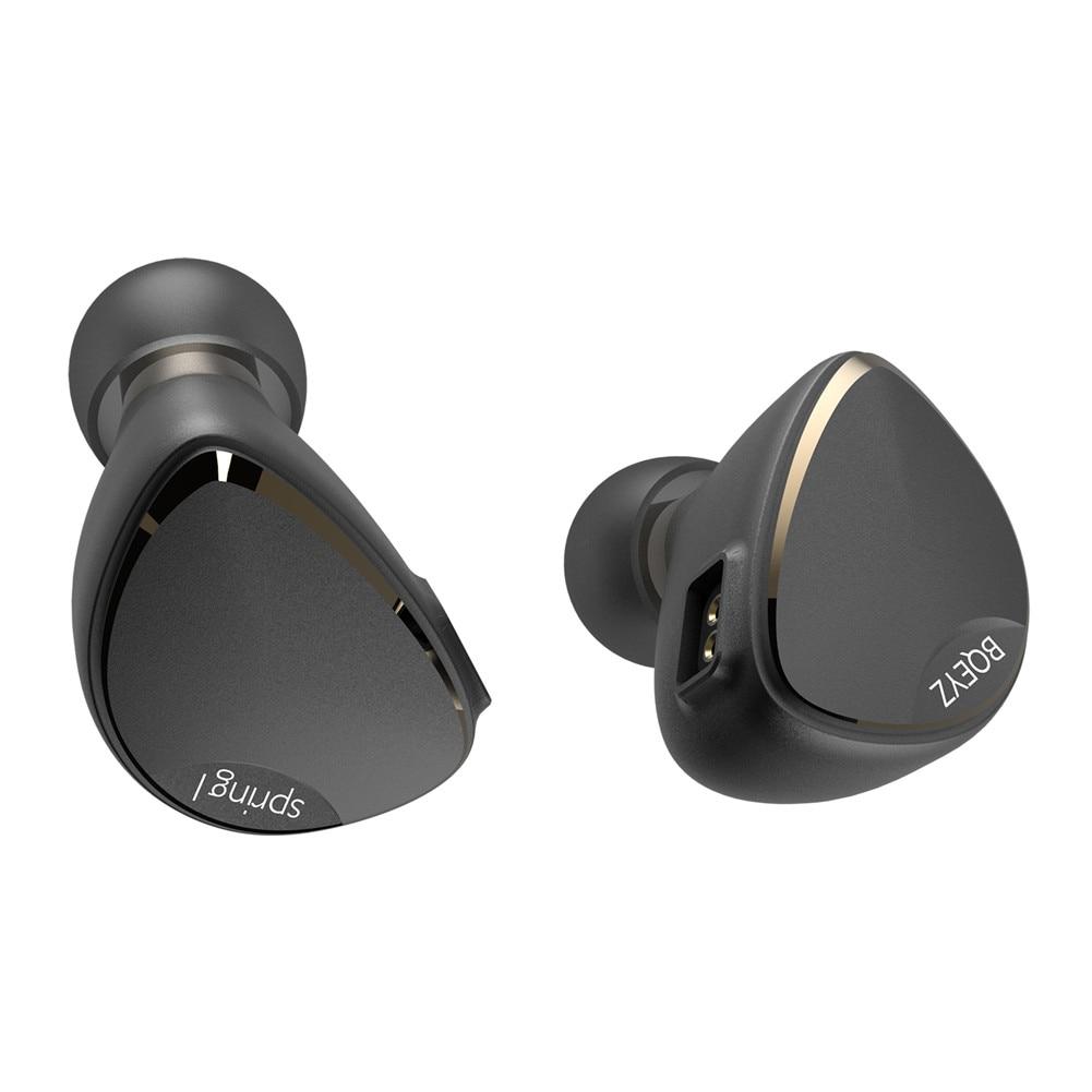 BQEYZ Spring 1 Piezoelectric Balanced Armature Hybrid Drivers In Ear Monitor HiFiGo Black without mic